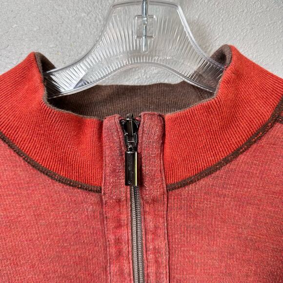 Tommy Bahama Reversible 1/4 Zip Sweater Split Neck Cotton Pullover Men's XL Red - Picture 7 of 8